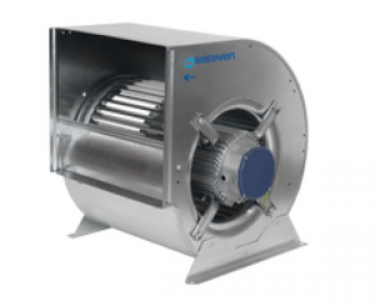 Double inlet centrifugal fans with direct drive motors and forward impeller